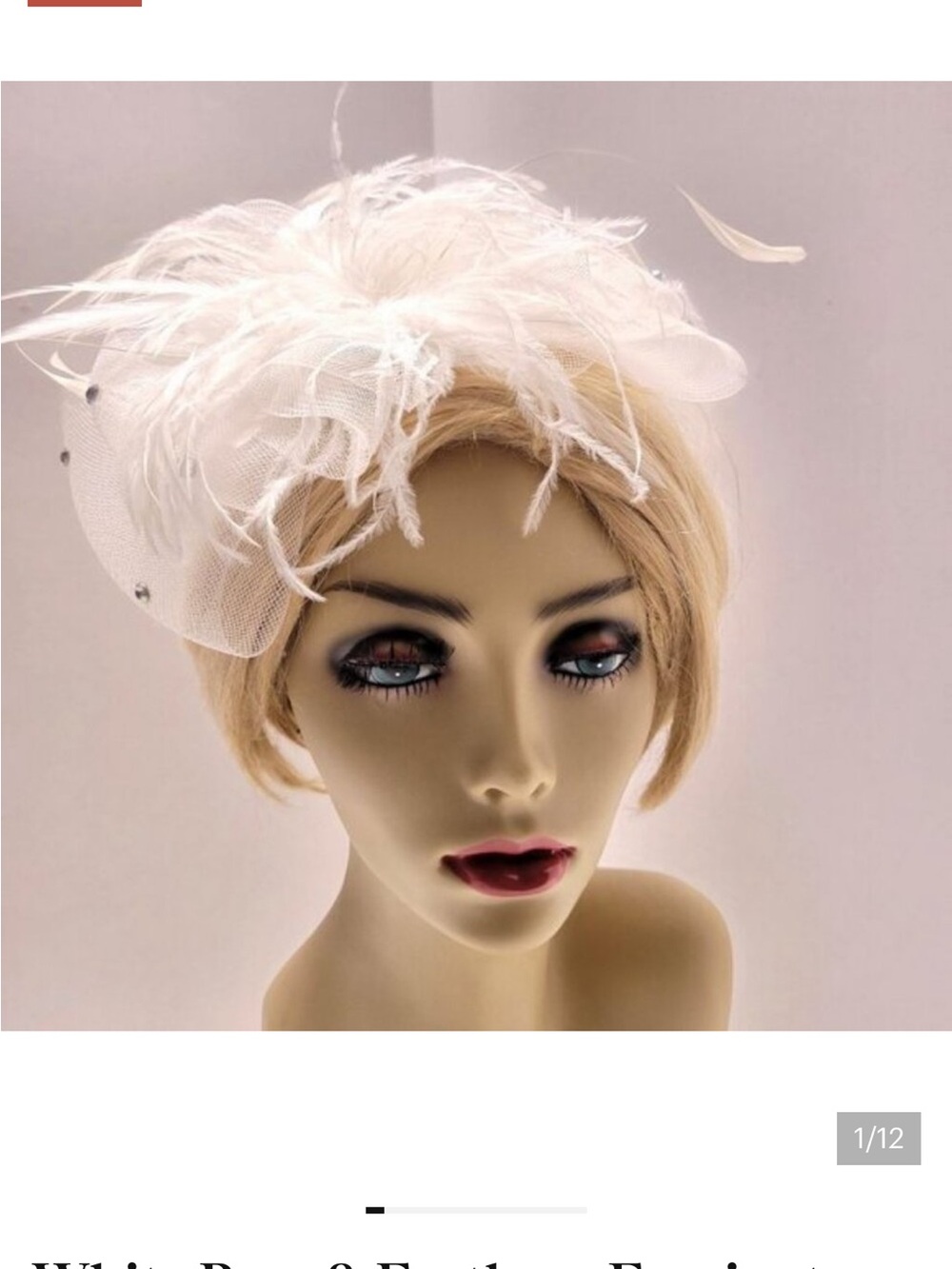 White Bow & Feathers Fascinator Hair Clip Hair Accessory